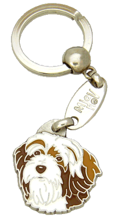 TERRIER TIBETANO BLANCO Y MARRÓN - Placa grabada, placas identificativas para perros grabadas MjavHov.